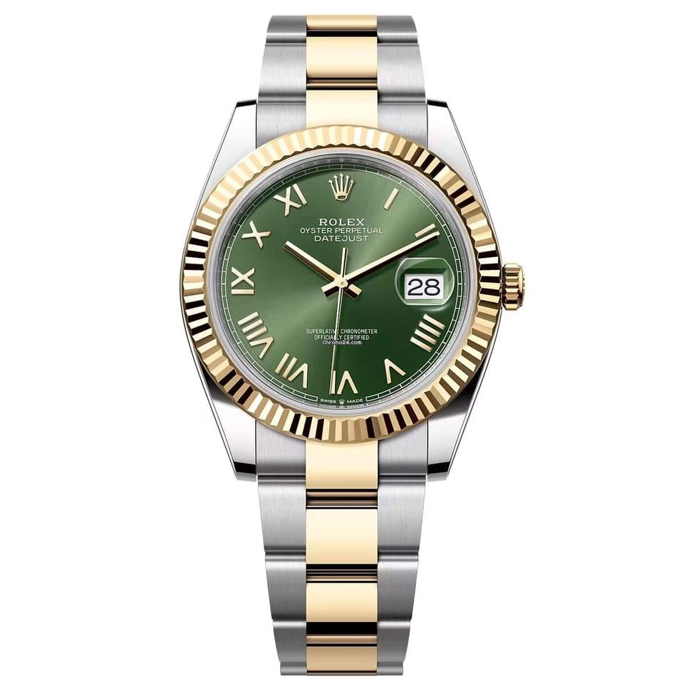 Datejust Two-Tone Green Dial Arabic Oyster Bracelet 40 mm