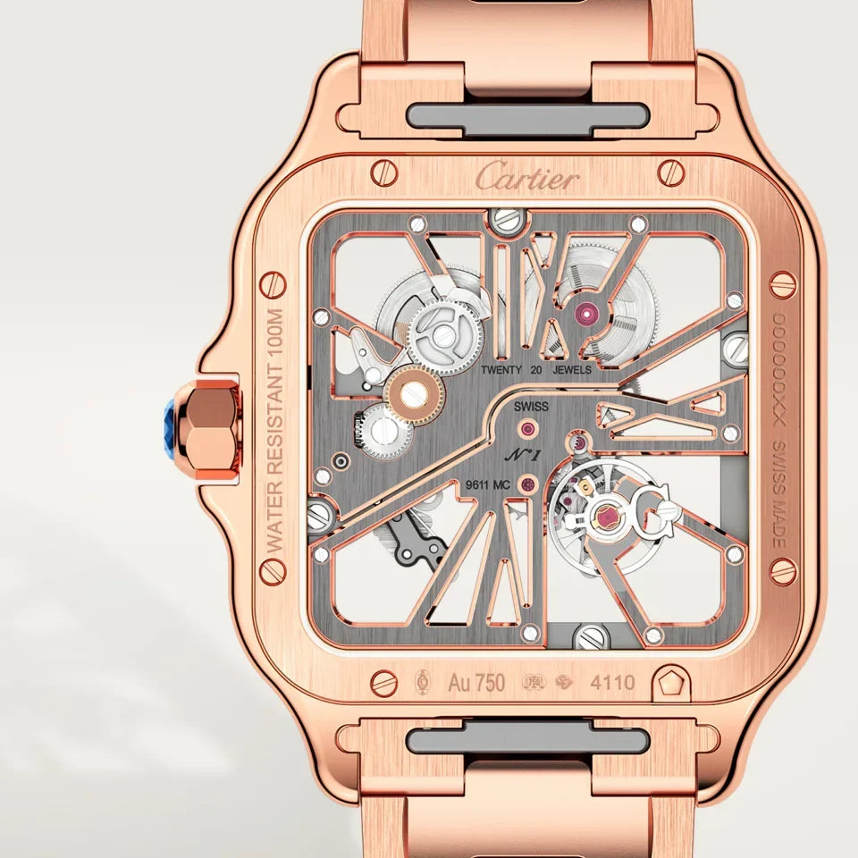 SANTOS DE CARTIER SKELETON WATCH 39,8mm
