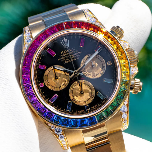 CoSMOGRAPH DAYToNA BLACK DIAL GOLD RAINBOW 40MM